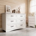 thumbnail image 7 of 6 Drawer White Dresser, Anti-Tip Chest of Drawers with Metal Handles, Multi-Purpose Storage Cabinet for Bedroom, Living Room, Nursery, Hallway, 7 of 7
