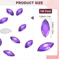 thumbnail image 3 of Paquete de 100 Strass en Forma de Ojo de Caballo, 15x7mm Pegatinas de Strass Acrílicas con Respaldo Plano para Manualidades/Joyería [Morado], 3 of 6