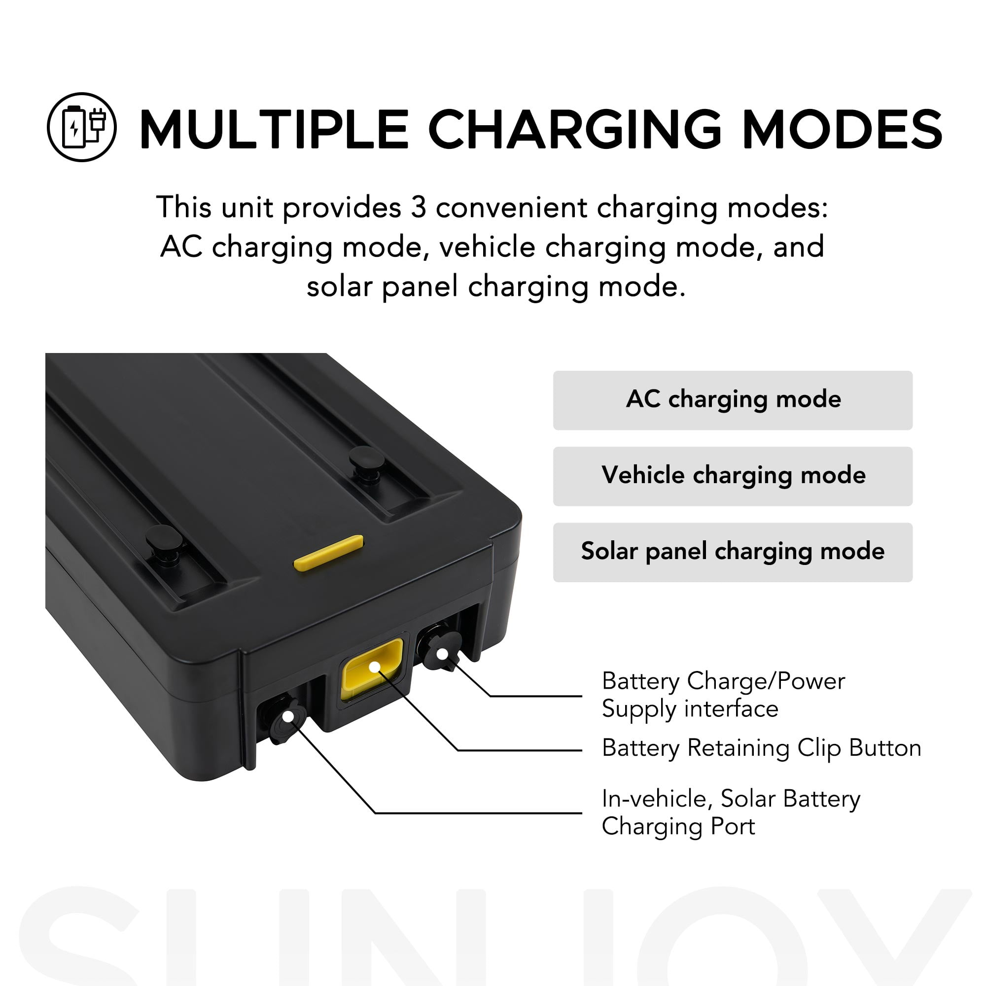 SUNJOY Rechargeable Lithium Iron Phosphate Battery ,Grey