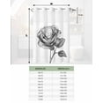 thumbnail image 6 of No Hook Shower Curtain with Snap in Liner, Nature Grey Rose with Leaves Visual Art Flowers Hotel Shower Curtains for Bathroom, Washable Shower Curtain Liner Set with Mesh Top Window, 72"x72", 6 of 6