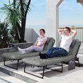 thumbnail image 2 of Outsunny 2 Pcs Chaises Longues Pliantes, Chaises Inclinables pour Bronzage, Gris, 2 of 10