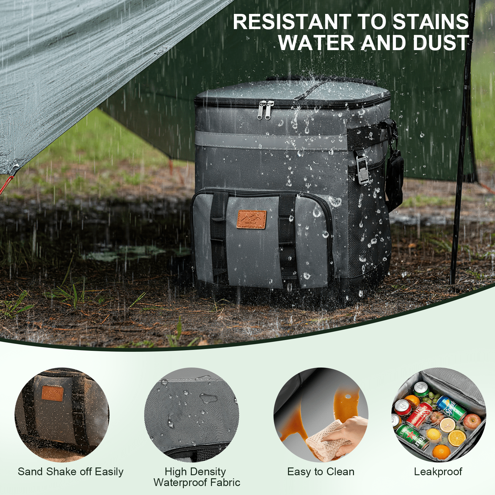 AMTPM Cool Bag 35L Insulated Cooler Bag Waterproof Picnic Thermal Bag For Camping, Travel, Grocery Shopping & Fishing