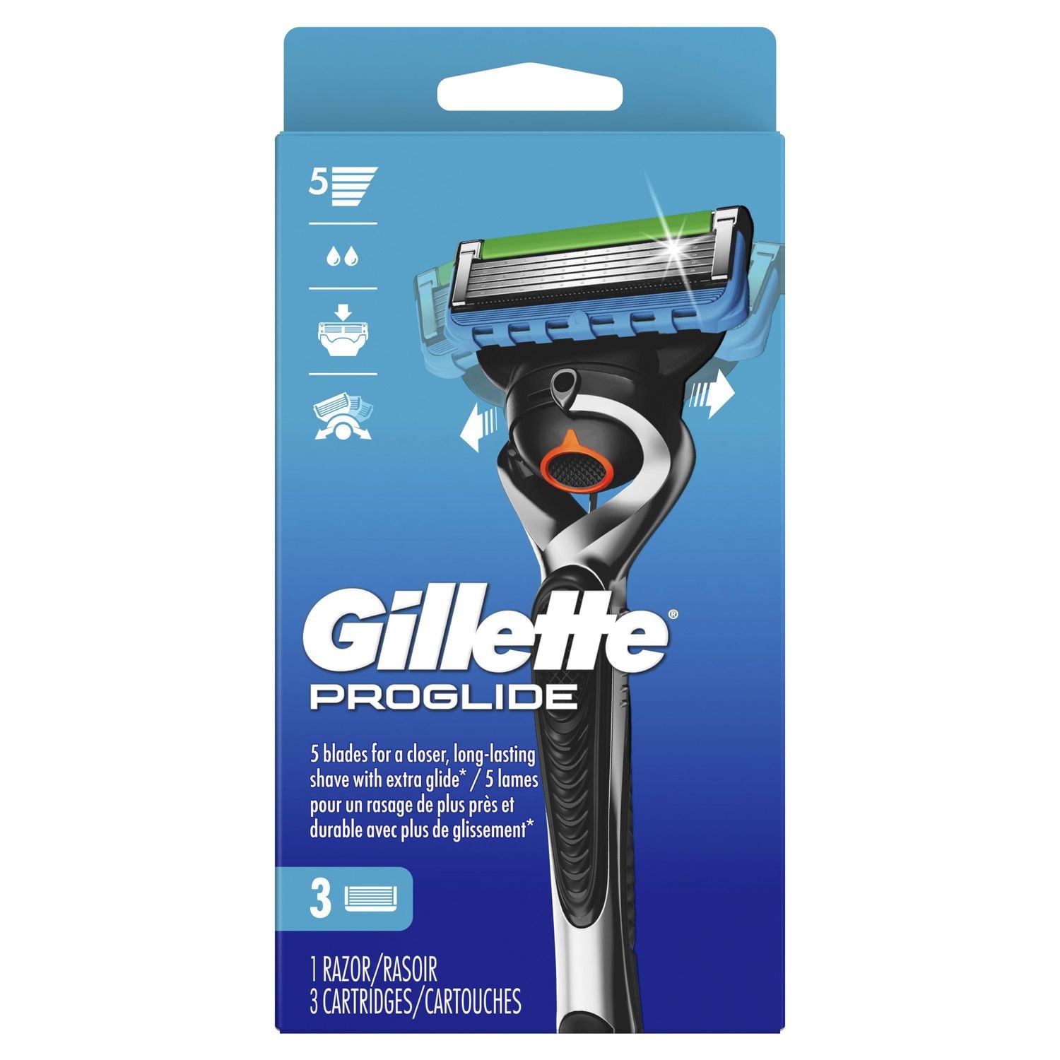 Gillette ProGlide Razor for Men, 1 Handle + 1 Blade Refill, 1CT