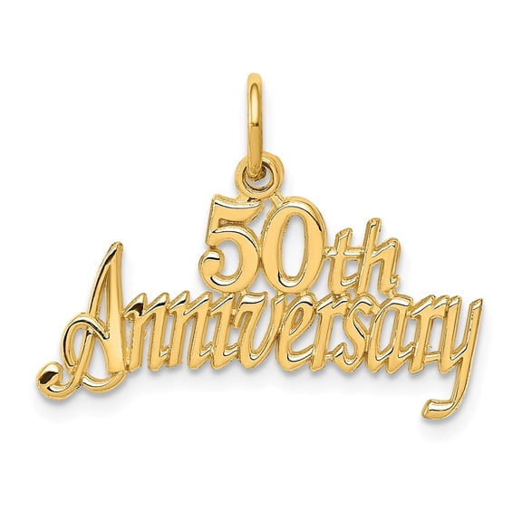 14k Yellow Gold 50th ANNIVERSARY Charm Pendant