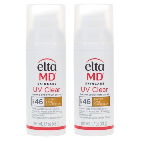 Elta MD UV Clear Tinted SPF 46 Broad Spectrum Facial Sunscreen 1.7 oz 2 Pack