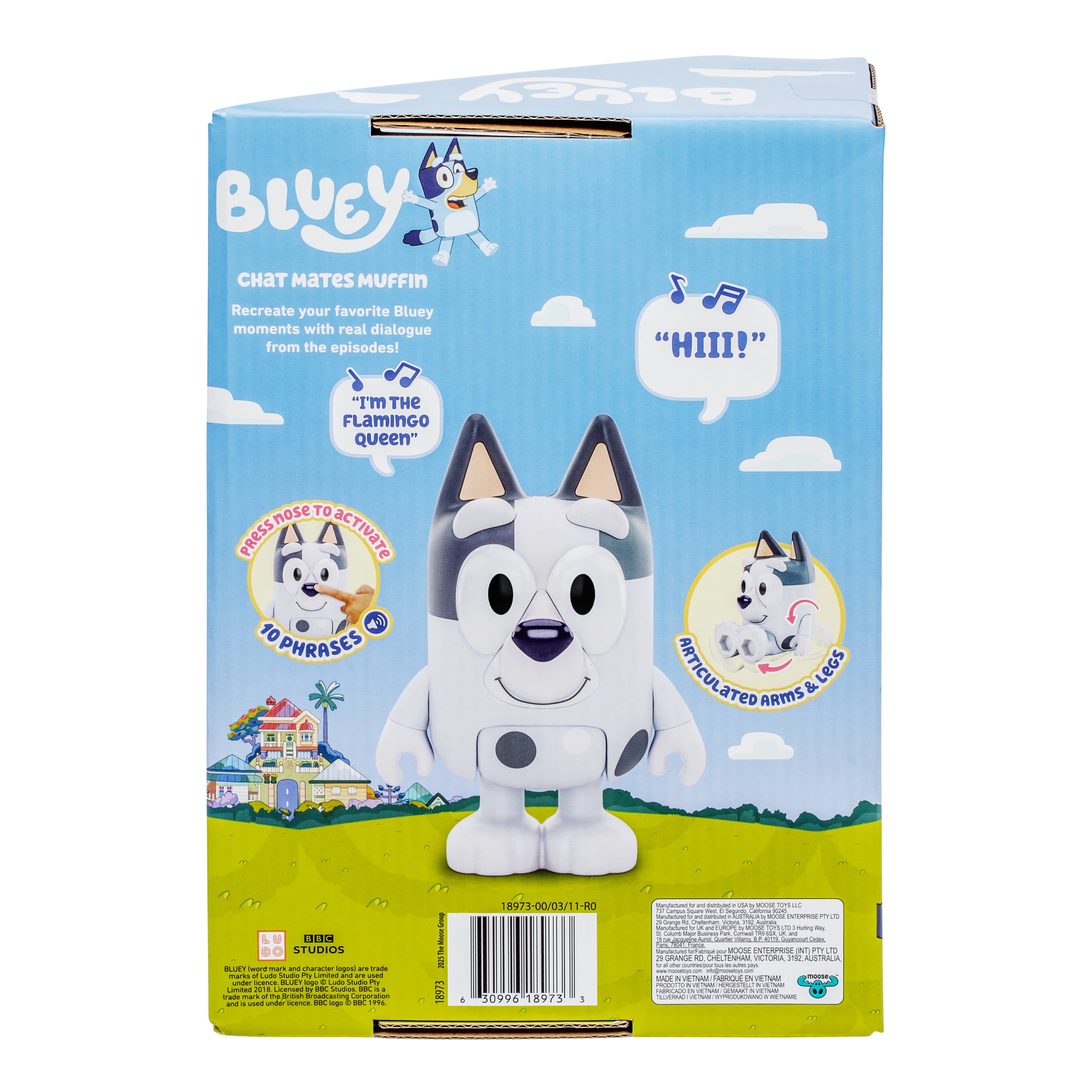 Bluey Muffin Chat Mate with 10 Phrases from the Show, Stands 5.5 in Tall, Ages 3+ Walmart Exclusive