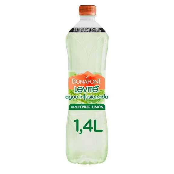 Agua infusionada Bonafont Levité toque de sabor pepino limón 1.4 l