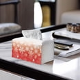 thumbnail image 5 of FUIALDOLG Waterproof Tissue Box Cover, Rectangle PU Leather Car Tissue Holder, Decorative Facial Paper Organizer Dispenser for Bathroom, Night Stands, Desk, 9.7"X5.2"X5.1" -Snowflakes, 5 of 7