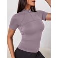 thumbnail image 6 of Top-kevin Women'S Athletic Top, Short-Sleeve Fitness Shirt with a Half-Zip Design, Mesh Back, Suitable for Running, Cycling, Gym Workouts, And Yoga, 6 of 8
