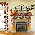 thumbnail image 2 of JVBTVB Spooky Halloween Garland with Pumpkin, Skeleton Hands & Maple Leaves - 68.9in/78.74in Fall Decor for Door, Mantel, Staircase - Reusable Holiday Party Decoration, 2 of 6