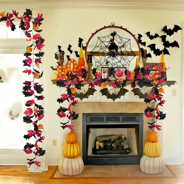 YIMWNYI Halloween Pumpkin Rattan Garland, Autumn Decor, Fall Decoration, Thanksgiving Gift, Seasonal Home Decoration, Thanksgiving-themed Rattan