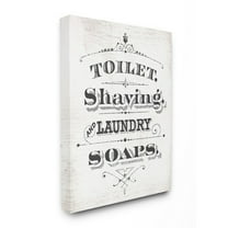 The Stupell Home Decor Collection Vintage Toilet Shaving Laundry and Soaps Canvas Wall Art