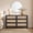 Black Oak, variant on SICOTAS 51.14" Wide 6-Drawer Rattan Dresser, Large Boho Chest of Drawers with Gold Handle for Bedroom, Coastal Bedroom Furniture Set in Cherry Oak