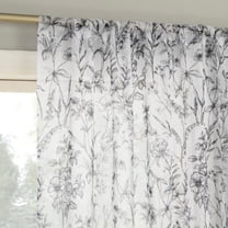 No. 918 Sheer Ambree Vintage Floral Rod Pocket Curtain Panel