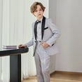 thumbnail image 6 of Bainana Christmas Outfit Set For Boys Long Sleeve Solid Color Gentleman Suit 4 Pieces Clothes Set Big Kids Trendy Daily Wear, 6 of 6