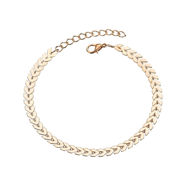 Chapado en oro en capas corazón tobillera capas de cuentas Boho tobillo pulsera minimalista delicado verano playa pie de joyería para las mujeres