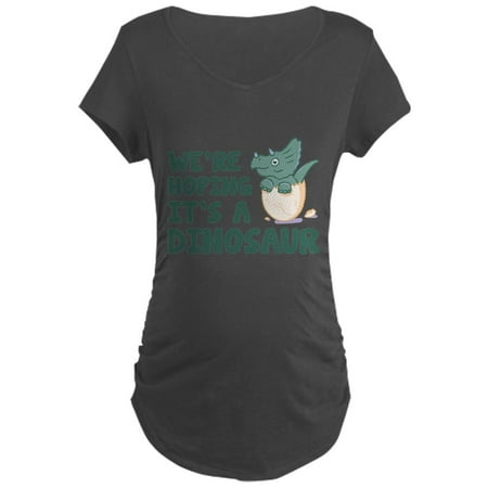 

CafePress - We re Hoping It s A Dinosaur Maternity T Shirt - Maternity Dark T-Shirt