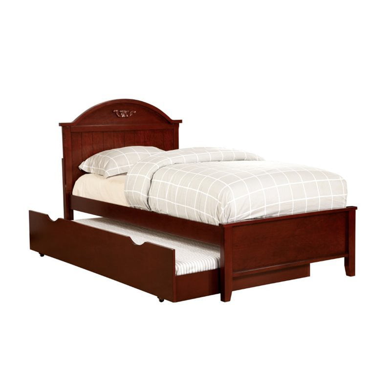 Furniture Of America Dugan Transitional, Twin Size Cherry Bed Frame