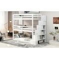 thumbnail image 5 of Hassch Twin Size Triple Bunk Bed With Storage Staircase,Separate Design,White, 5 of 9
