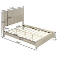 thumbnail image 2 of Noble House Classic Transitional Queen Platform Bed with Headboard, Solid Wood Frame, Beige, 2 of 7