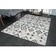 thumbnail image 2 of Dark Light Grey Modern Geometric Area Rug Tapis 2x3, 3x10, 4x5, 5 x 7, 8x10, 9 by 12 feet For Living Dining Room Bedroom Patio Hallway Diamond Pattern, 2 of 7