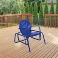 thumbnail image 2 of Northlight Outdoor Retro Metal Tulip Glider Patio Chair, Blue, 2 of 4