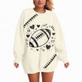 thumbnail image 4 of Towmus Women's 2025 Autumn Winter Casual Rugby and Love Printed Crewneck Long Sleeve Sweatshirt Loose Pullover Tops, 4 of 6