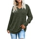 thumbnail image 3 of Suéter de cuello en V para mujer, suéter informal de invierno de color liso, cuello alto, manga larga, tejido suelto, suéter para mujer, 3 of 6