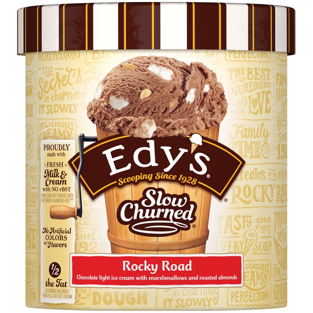EDY'S/DREYER'S SLOW CHURNED Rocky Road Light Ice Cream 1.5 ...