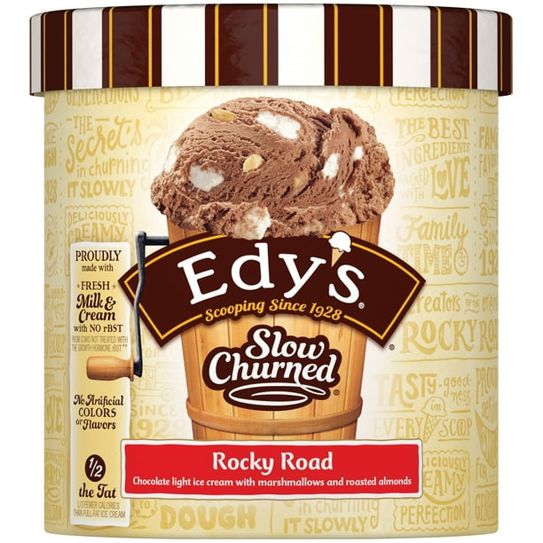 photo Dreyer's Rocky Road Ice Cream Nutrition edy s dreyer s slow churned rocky road light ice cream 1 5 qt tub