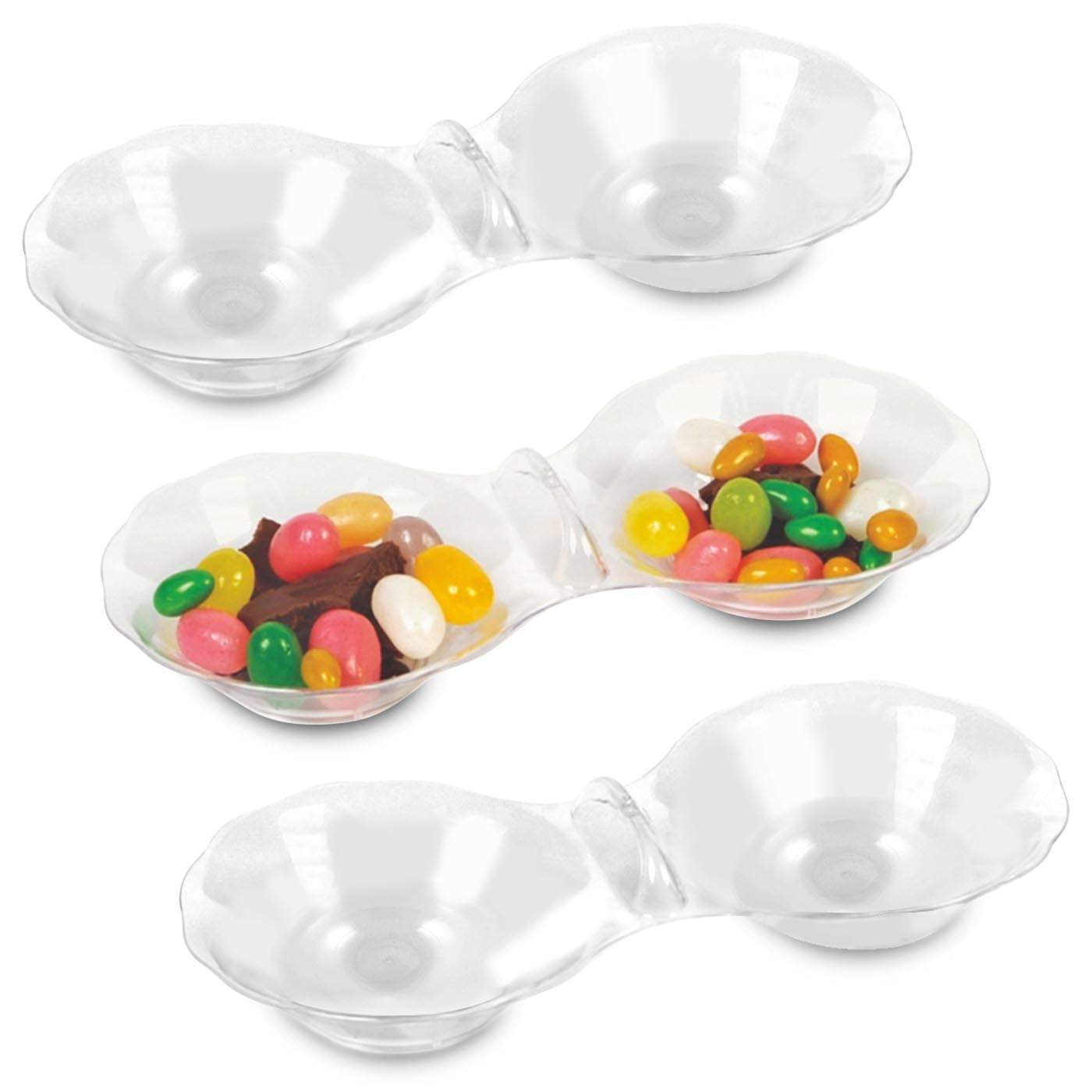 Smarty Clear Round 2Hole Mini Disposable Plastic Candy Bowls 288ct