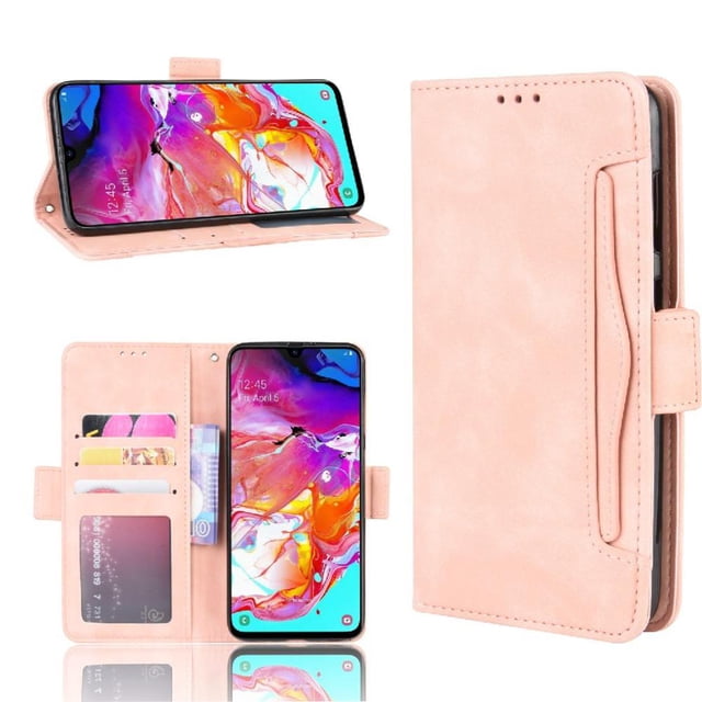 Case for Samsung Galaxy A70 Adjustable Detachable Card Holder Magnetic closure Leather Wallet Cover