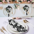 thumbnail image 2 of Black Flowers Cloth Napkins, Watercolor Vintage Floral Leaves Country Washable and Reusable Dinner Napkins Set of 8, Table Napkin for Kitchen Party Birthday Wedding Hotel Housewarming 20"x20", 2 of 8
