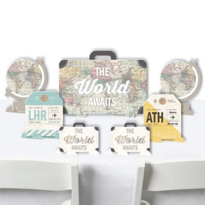 World Awaits Travel Themed Party Centerpiece Table Decorations