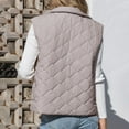 thumbnail image 3 of qucoqpe Women's Quilted Vest Stand Collar Lightweight Zip Up Padded Thermal Warm Sleeveless Jacket Casual Fleece Lined Outerwear Coat, 3 of 10