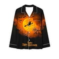 thumbnail image 5 of Halloween Pajamas Womens 2 Piece Pant Sets Pumpkin Ghost Print Long Sleeve Button Up Shirt and Bottoms Pjs Outfits, S Style #A, 5 of 6