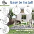 thumbnail image 6 of Outdoor Patio Rocking Chairs Set of 3, 2 Chairs Made of Metal & WPC + 1 All Metal Table, Outside Oversized Porch Rocker Chairs with High Back for Adults, Outdoor Rocker for Garden, White & Grey, 6 of 8