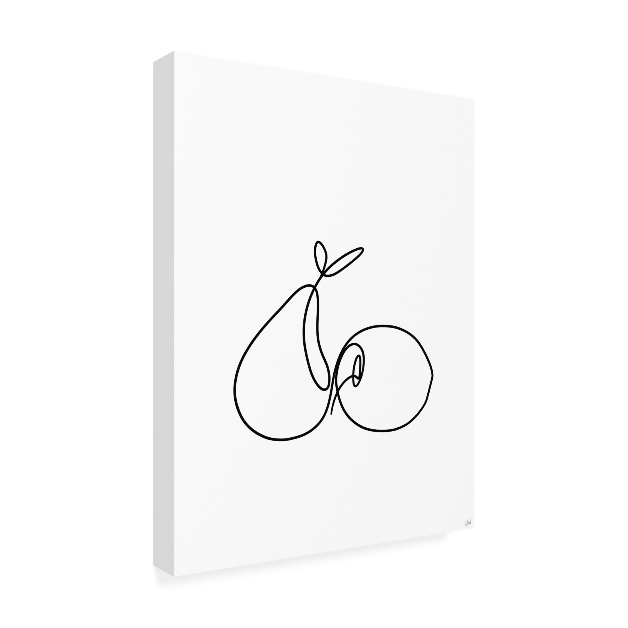 Canvas Wall Art - Line and Brush 'Still Life Pear and Apple' Wall Art for Living Room, Bedroom, or Office Décor by Trademark Fine Art - 18 x 24 Inches