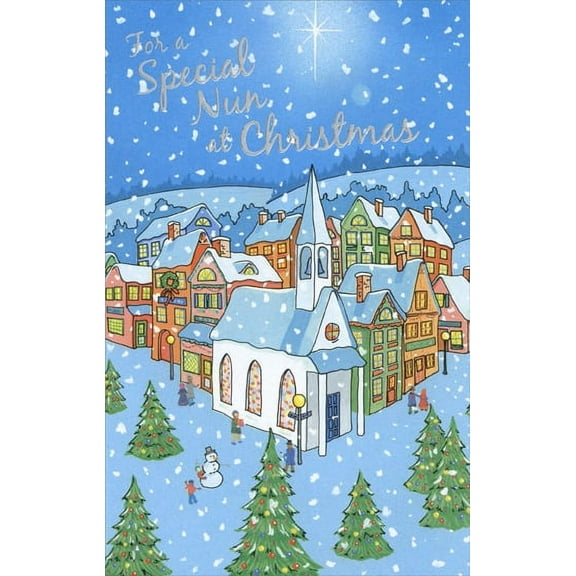 Freedom Greetings Church on Corner: Nun Christmas Card