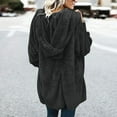 thumbnail image 5 of Cutuoiiu Fuzzy Jackets for Women Plus Size Hoodie Open Front Draped Pockets Hooded Cardigan Coat Gifts, 5 of 7