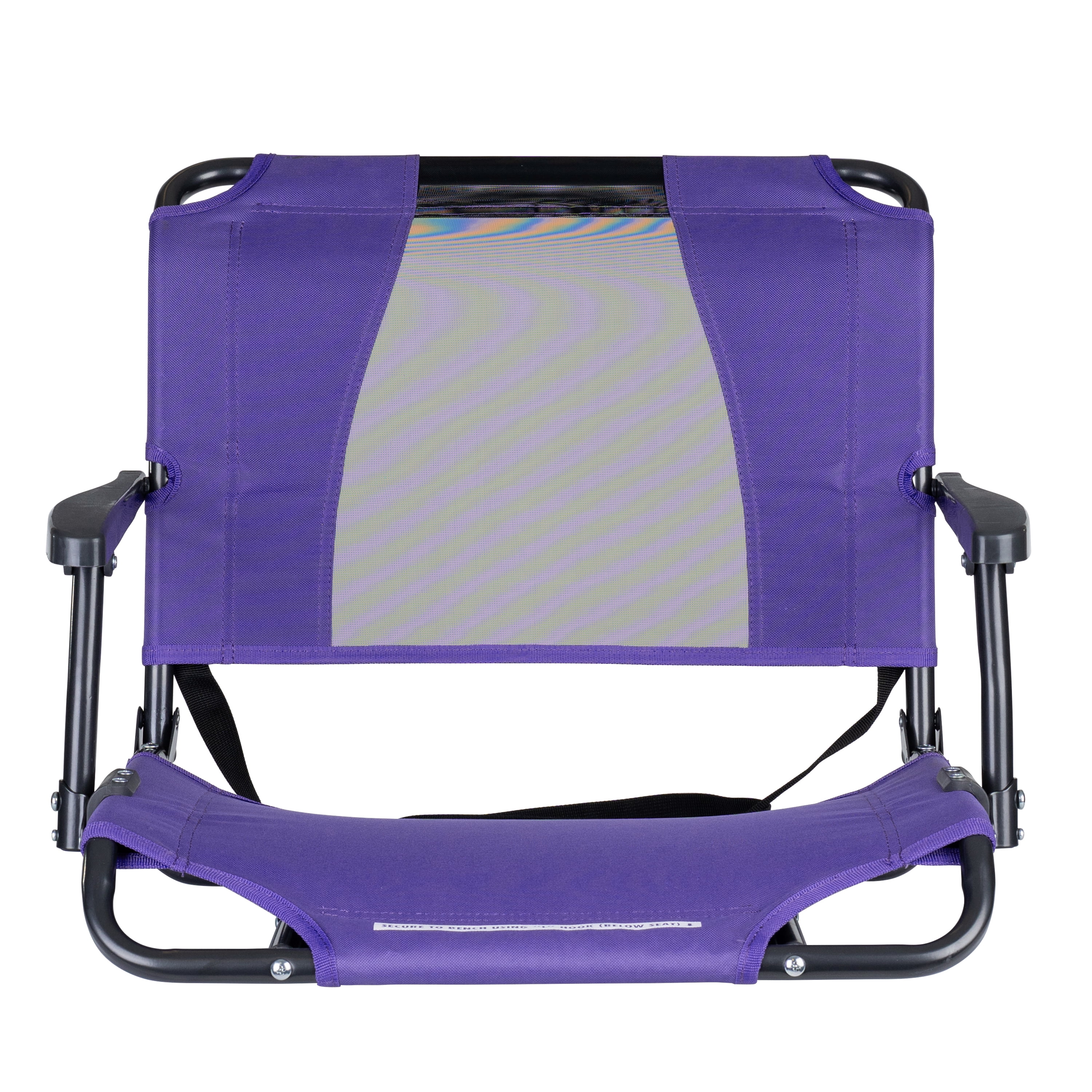 GCI Outdoor Big Comfort Stadium Seat with Armrests Purple Bleacher Chair for Back Support