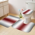 thumbnail image 2 of Red Grey White Bath Mat 3 Piece Bathroom Rug Set, Farmhouse Ombre Color Modern Simple Non Slip Bath Rug Contour Mat and Toilet Lid Cover, Absorbent Shower Mats Soft Bath Rugs and Mats Sets, 2 of 8