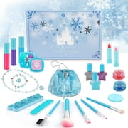 Christmas Makeup Advent Calendar 2021 for Girl, Makeup Advent Calendar Gift for Childs, 24 Days Countdown Calendar Childs Cosmetics Kits, Frozen Priness Necklace Jewelry Handbag DIY Cosmetics