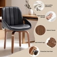 thumbnail image 6 of TEWLOSS Swivel Dining Chair Set of 2, Black PU Leather Mid Century Kitchen Chairs, 6 of 8