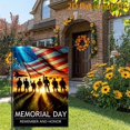 thumbnail image 3 of Garden Flag, a patriotic military garden flag for Memorial Day, measures 12x18 inches and features a double-sided 2D design. It is a solemn and dignified patriotic military-themed garden flag, making, 3 of 6