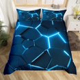 thumbnail image 1 of Geometric Duvet Cover Multicolor Honeycomb Hexagon Bedding Set Geometric Theme Metal Texture Streamline Polyester Qulit Cover, 1 of 7