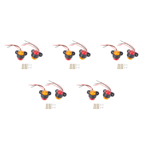 10Pcs Truck Trailer LED 24V Car Side Marker Lights Warning Signal Side Marker Light