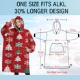 thumbnail image 4 of Oversized Wearable Blanket Hoodie,Red Christmas Tree and Snowflake Pattern Sherpa Blanket Hoodie with Super Pockets,Super Warm Fuzzy Pullover for Women & Men, 4 of 6