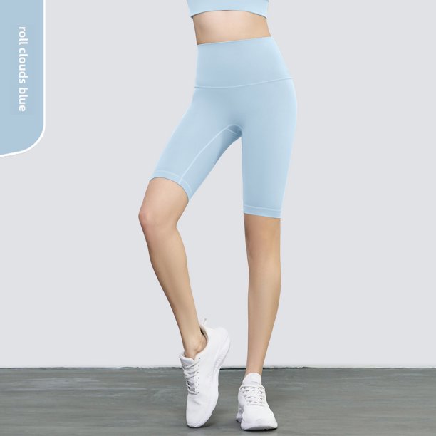 Pantalones de yoga de cinco puntos con base de cadera de melocotón para fitness desnudos de verano, pantalones cortos deportivos ajustados y elásticos para entrenamiento y adelgazamiento