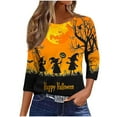 thumbnail image 6 of FDGIU 2025 Women's Plus Size Tunic Tops - Funny Halloween Novelty Shirts, 3/4 Length Sleeve Crew Neck Blouse, Loose Fit Casual Fall Winter Tops, 6 of 6